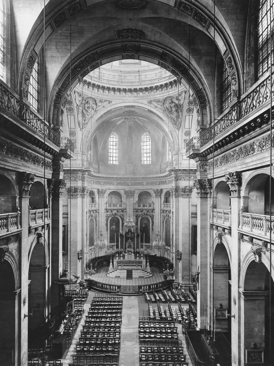 Widok wnętrza nawy kościoła Saint-Paul-Saint-Louis widziany z organów, 1627-41 autorstwa Etienne and Derand, F. Martellange