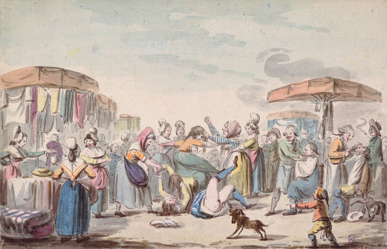 Jarmark w okresie Rewolucji Francuskiej, ok. 1789 autorstwa Etienne Bericourt