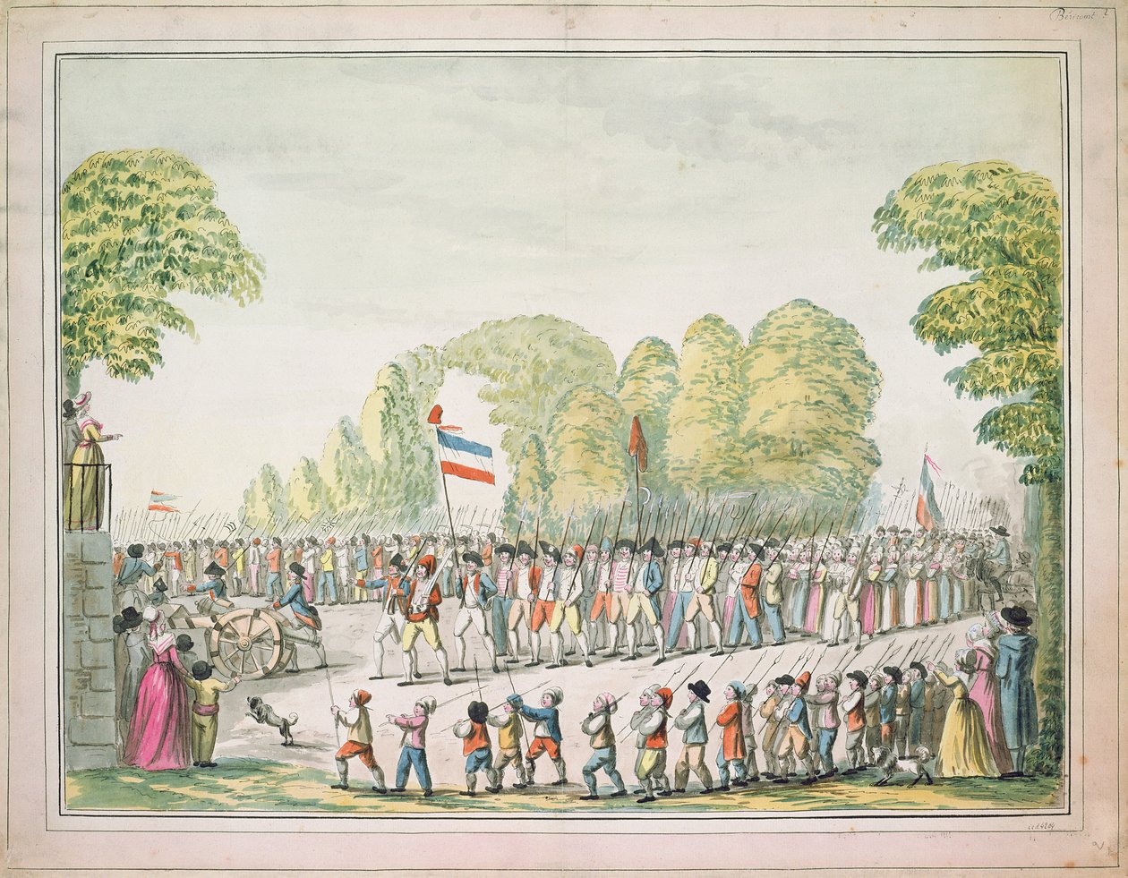 Pochód rewolucyjny, ok. 1789 r. autorstwa Etienne Bericourt