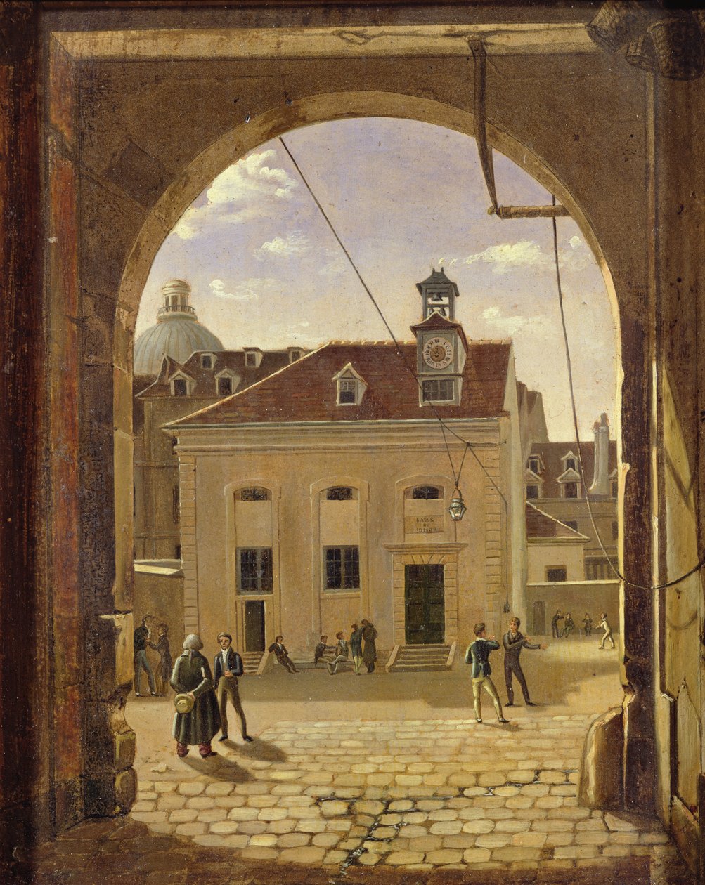 Instytucja Sainte-Barbe, Rue de Reims, w 1824 r. autorstwa Etienne Bouhot