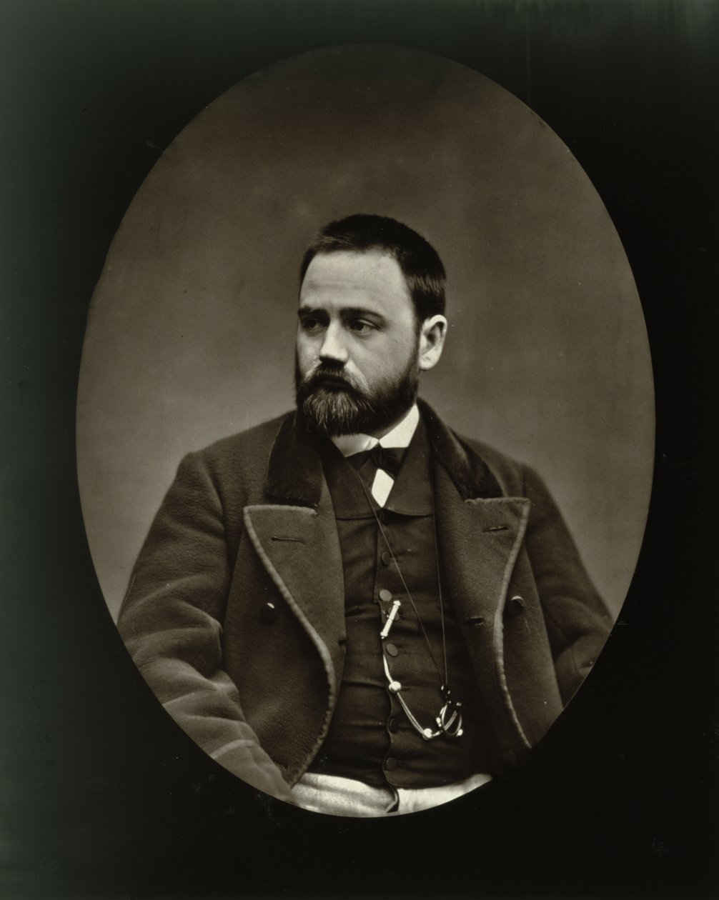 Emile Zola (1840-1902) z „Galerie Contemporaine”, 1877 autorstwa Etienne Carjat