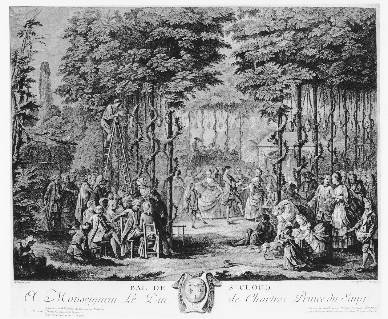 Bal w Parc de Saint-Cloud, 1760 autorstwa Etienne Fessard