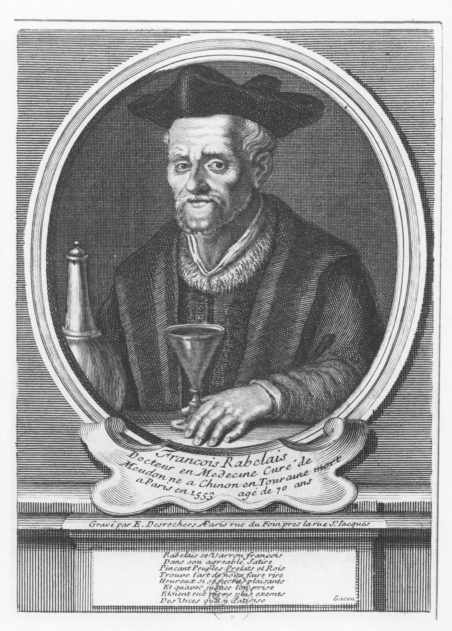 Portret François Rabelais autorstwa Etienne Jehandier Desrochers