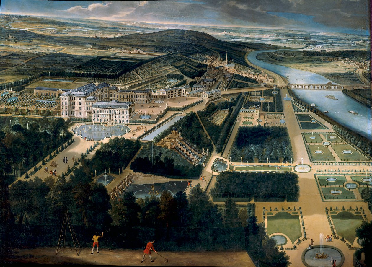 Widok ogólny zamku i ogrodów Saint Cloud (Saint-Cloud) Obraz Etienne Allegrain (1644-1736) 1675 nd. 3, x3,83 m Wersal, musee du chateau - Widok na zamek i ogród Saint Cloud (Francja) - Obraz autorstwa Etienne Allegrain (1644-173 autorstwa Etienne Allegrain