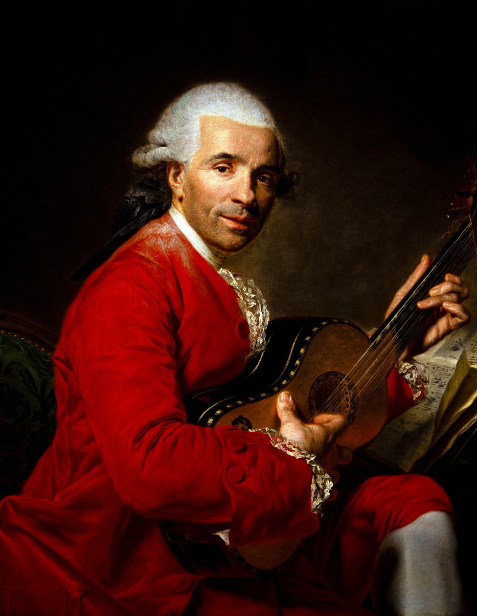 Portret mężczyzny z gitarą autorstwa Etienne Aubry