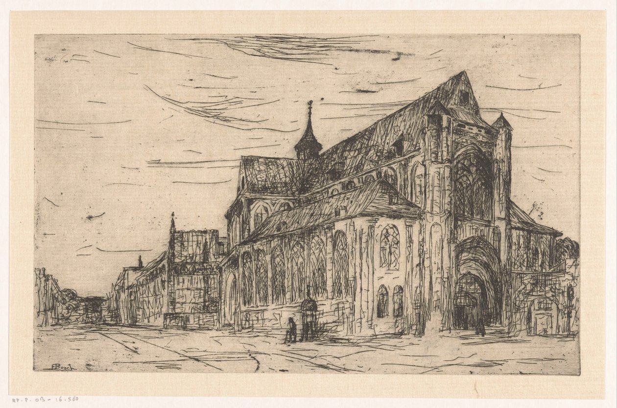 Widok kościoła autorstwa Etienne Bosch (signed by artist)