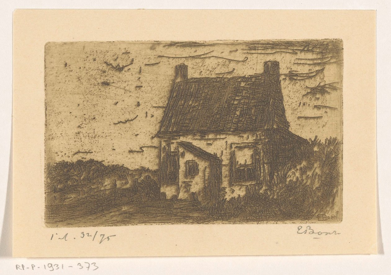 Dom w Ter Heijde koło Hagi (oryginalny tytuł na obiekcie) autorstwa Etienne Bosch (signed by artist)