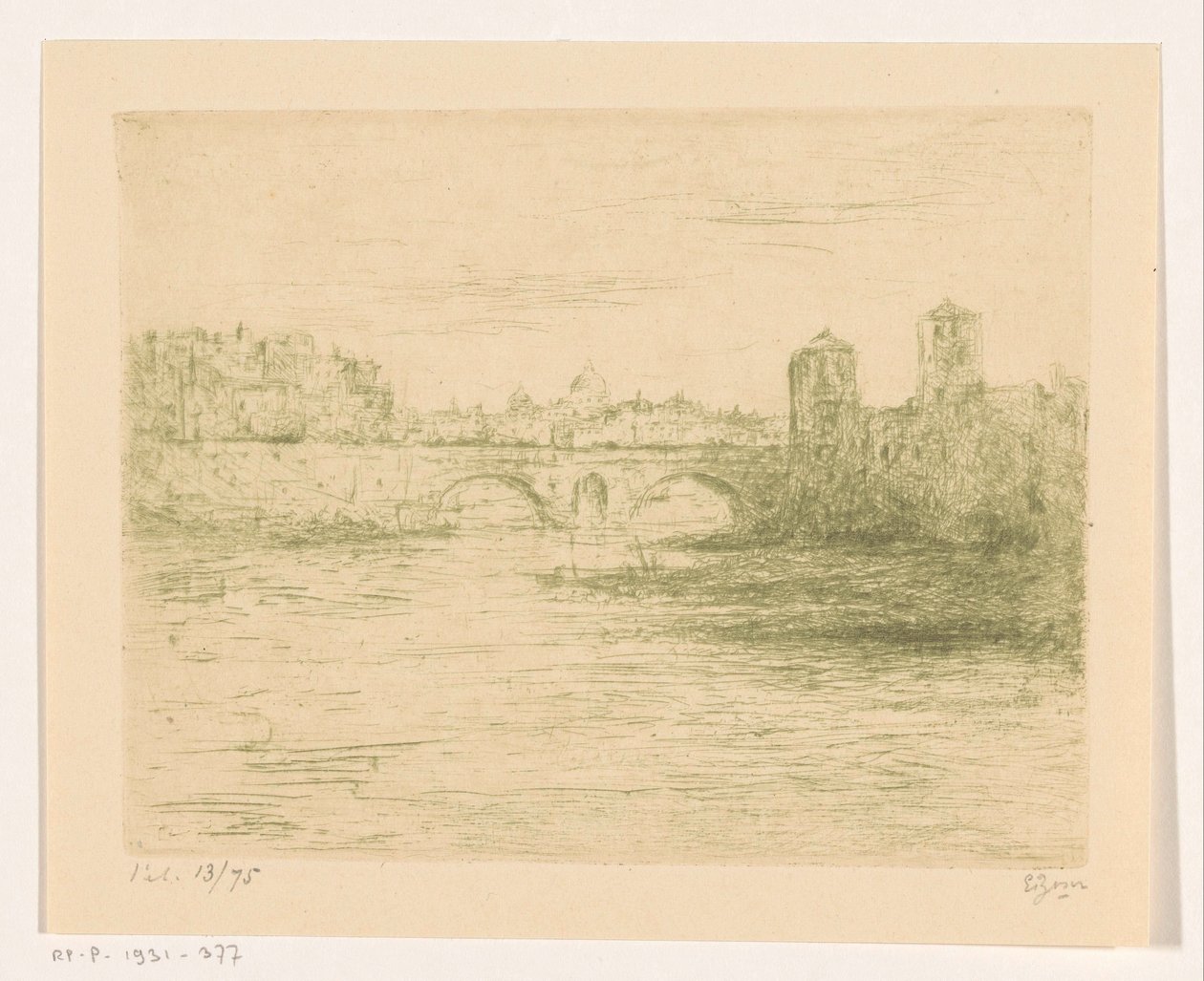 Tyber, Rzym autorstwa Etienne Bosch (signed by artist)