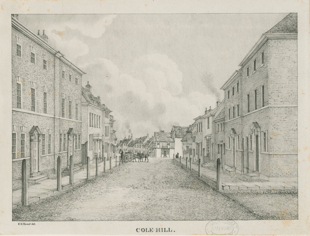 Tamworth - Cole-hill: litografia, bd [1796-1865] autorstwa Etienne Bruno Hamel
