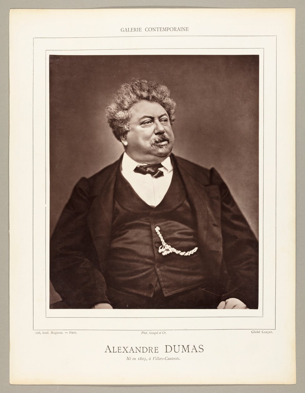 Alexandre Dumas (francuski powieściopisarz i dramaturg, 1802-1870) autorstwa Etienne Carjat