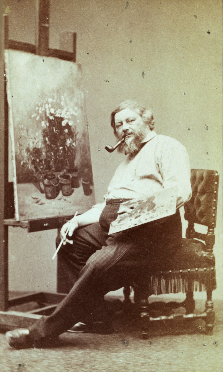 Gustave Courbet, lata 60. XIX wieku. autorstwa Etienne Carjat