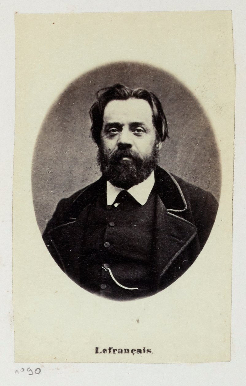 Lefrançois Adolphe Gustave, zwany Gustave Lefrançais (1826-1901). Nauczyciel, w 1849 roku założył wraz z Pauline Roland (1805-1852) Stowarzyszenie Nauczycieli Socjalistycznych. Jako członek Komuny zasiadał w Komisji Pracy i Finansów.... autorstwa Etienne Carjat
