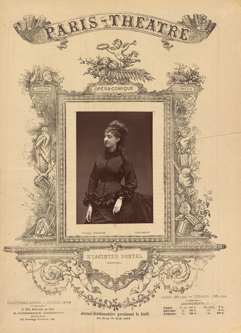 Teatr paryski: Hyacinthe Derval autorstwa Etienne Carjat