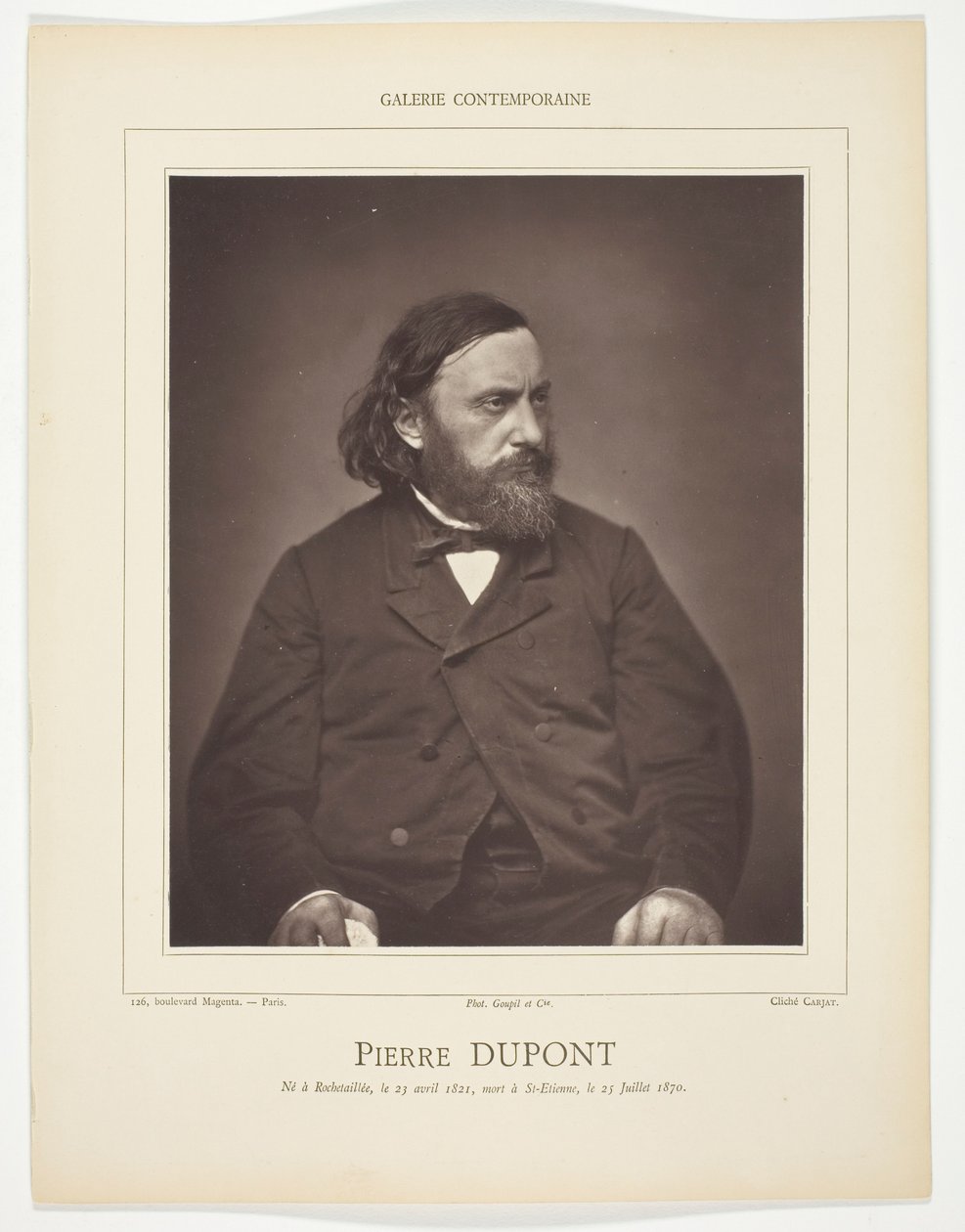 Pierre Dupont autorstwa Etienne Carjat