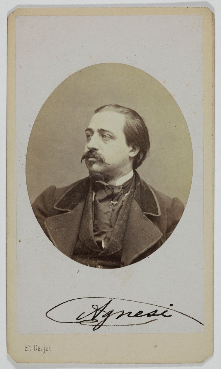 Portret Luigiego Agnesiego, 1833-1875, śpiewaka operowego autorstwa Etienne Carjat