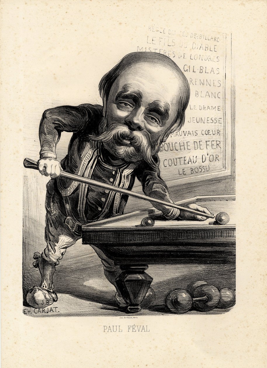latający liść - Ilustracja Etienne Carjat (1826-1906): Bilard - Feval Paul (1816-1887) autorstwa Etienne Carjat