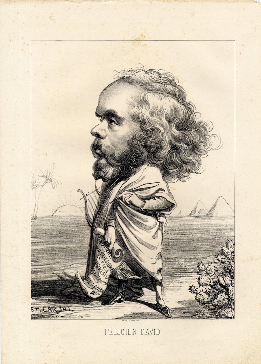 latający liść - Ilustracja Etienne Carjat (1826-1906): Egipt, Lira, Piramidy - David Felicien (1810-1876) autorstwa Etienne Carjat