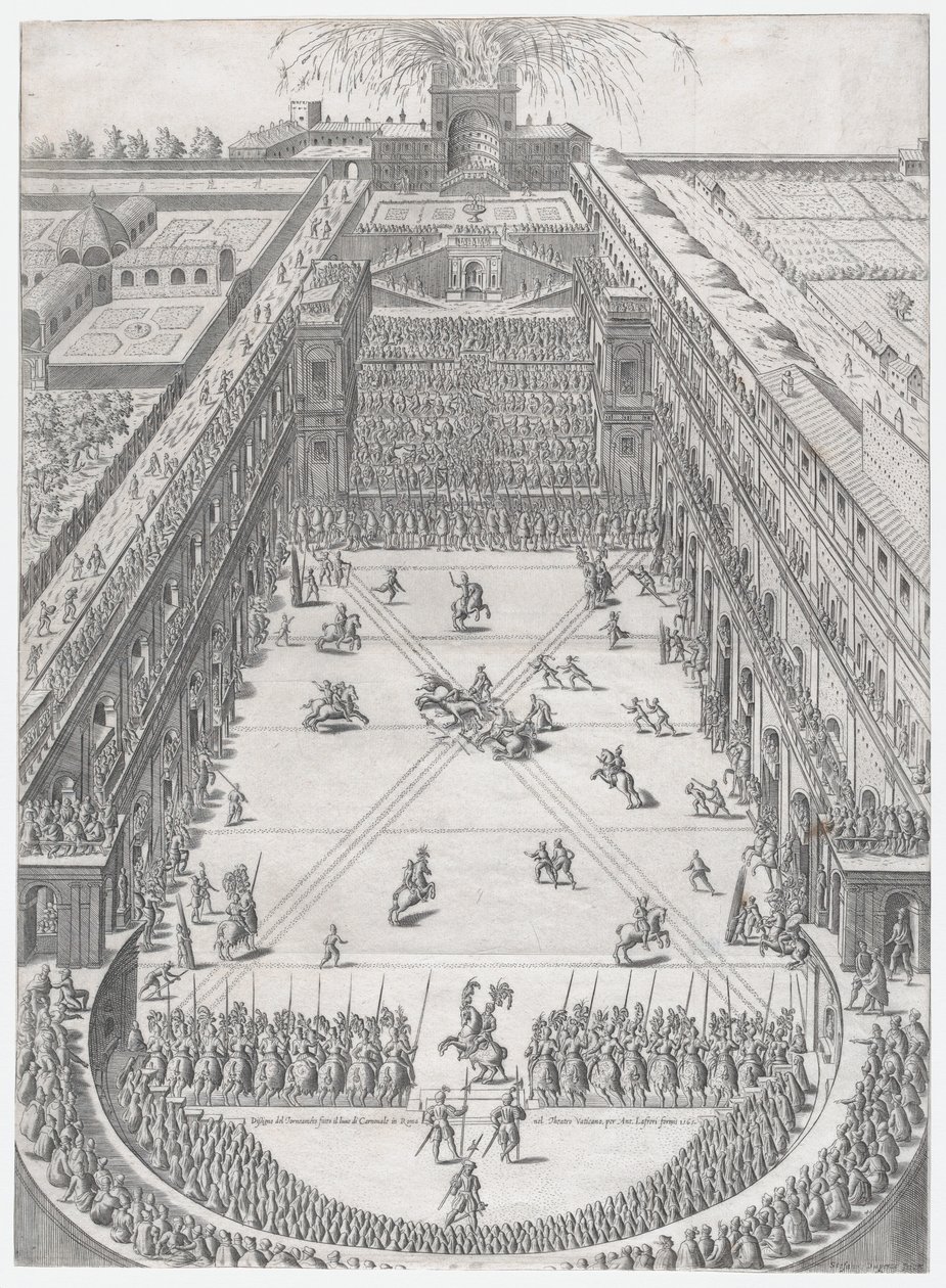 Lustro rzymskiej świetności: Wesele Annibale Altemps i Ortensia Borromeo, Rzym,..., 1565. autorstwa Etienne Duperac