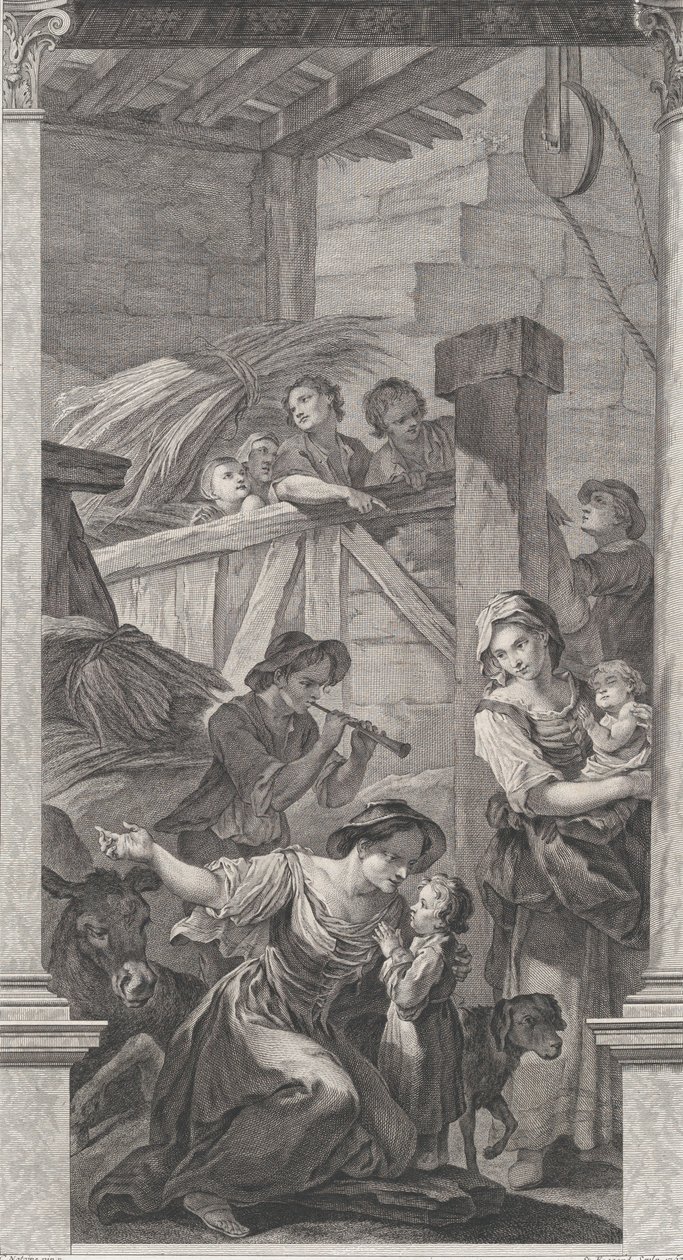 Kaplica podrzutków w Paryżu: Adoracja pasterzy, 1752 r. autorstwa Etienne Fessard