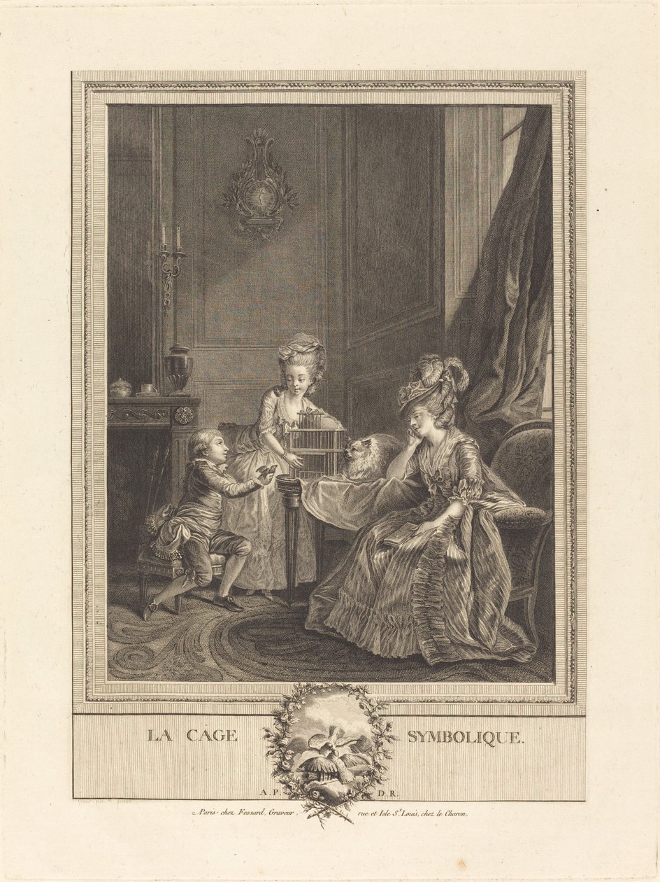 Symboliczna klatka autorstwa Etienne Fessard after Charles Lepeintre
