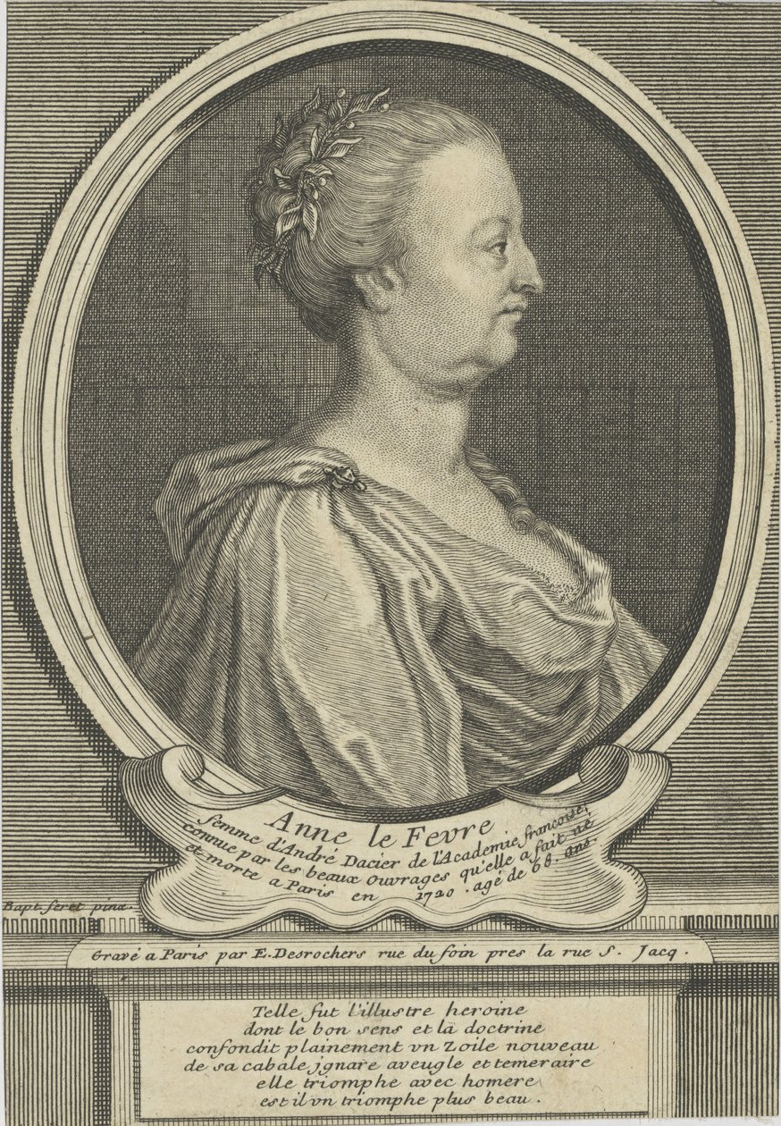 Portret Anne Dacier urodzonej w Le Fèvre 1647-1720, ok. 1720. autorstwa Etienne Jehandier Desrochers