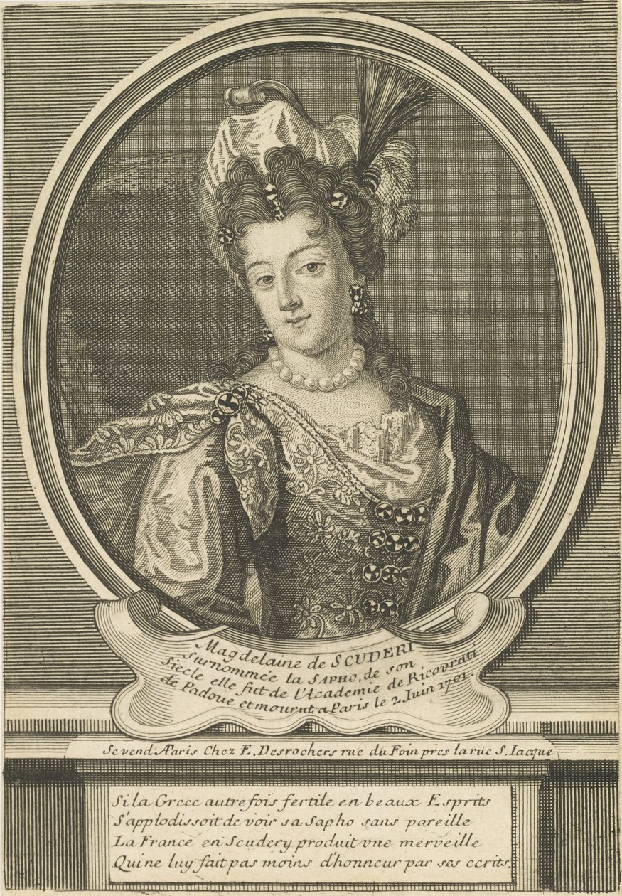 Portret Madeleine de Scudéry 1607-1701, ok. 1607-1701 1710. autorstwa Etienne Jehandier Desrochers