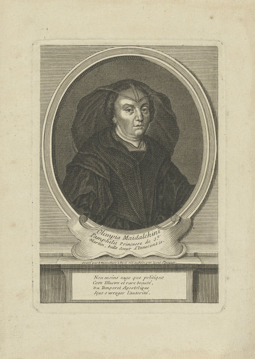 Portret Pumphills Olympia Maidalchini 1591-1657, um 1700. autorstwa Etienne Jehandier Desrochers