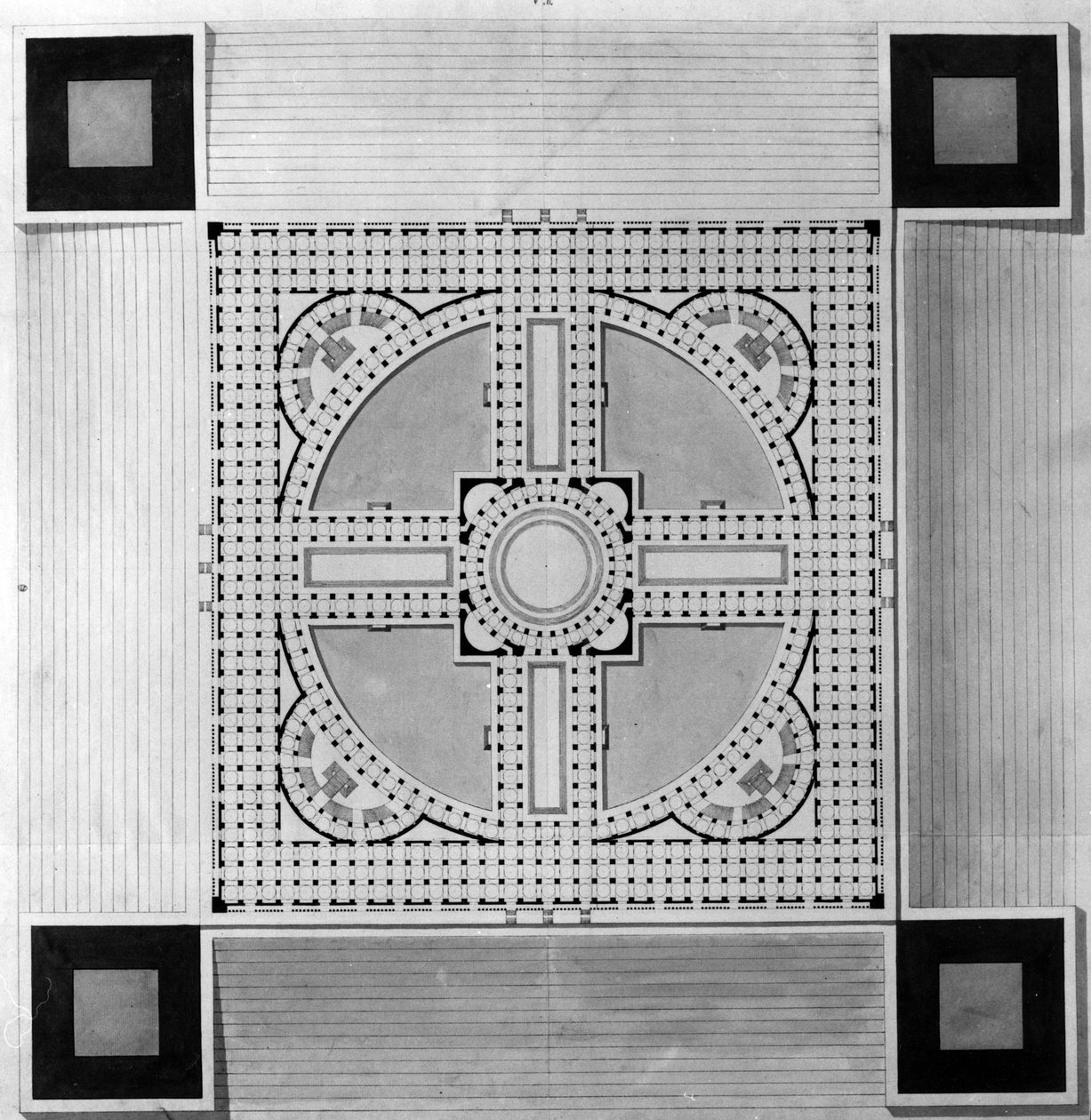 Plan Pałacu Miejskiego - E.L. Boullée. autorstwa Etienne Louis Boullee