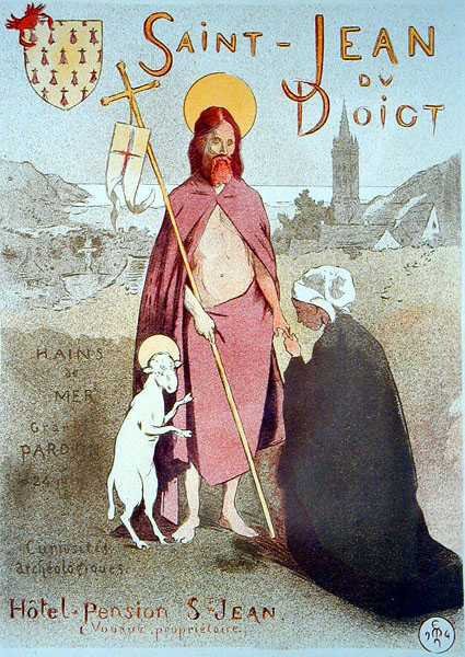 Reprodukcja plakatu reklamującego „St Jean du Doigt” autorstwa Etienne Moreau Nelaton