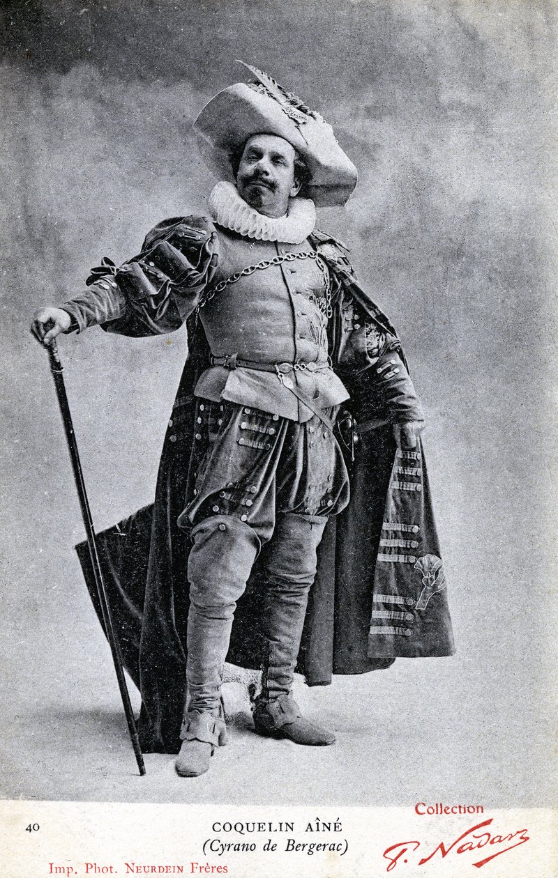 Constant Coquelin znany jako Coquelin aîné (1841 - 1909) w stroju Cyrano de Bergerac (zdjęcie) autorstwa Etienne Neurdein