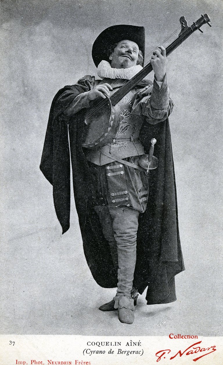 Constant Poppy aka Coquelin aîné (1841 - 1909) sfotografowany w kostiumie Cyrano de Bergerac (zdjęcie) autorstwa Etienne Neurdein