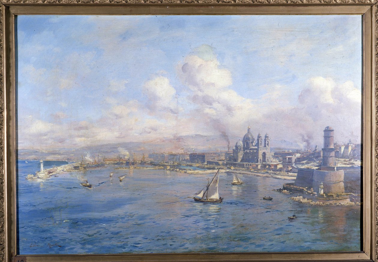 Basen Joliette i nowe porty w Marsylii Obraz Etienne Martina (1856-1945). Akademia Marsylii autorstwa Etienne Philippe Martin