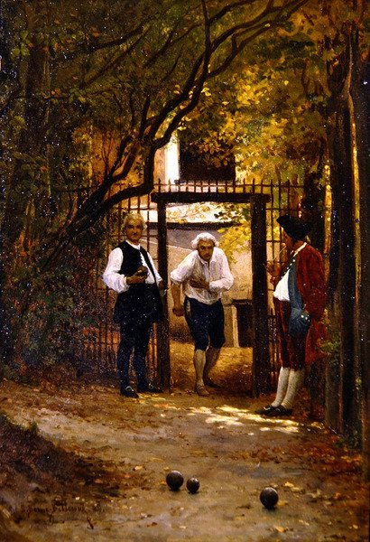 Gra w bule (olej na pokładzie) autorstwa Etienne Prosper Berne Bellecour