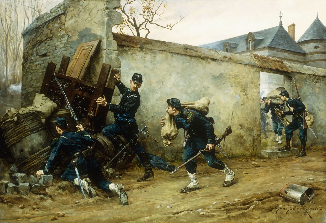 Atak z zaskoczenia, 1888 autorstwa Etienne Prosper Berne Bellecour