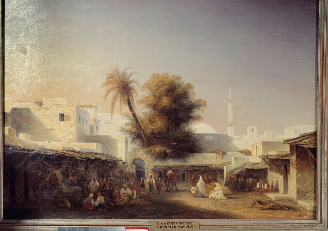Algier, Brama Bab Azoun (Bab-Azoun). Obraz Etienne Raffort (1802-1895) autorstwa Etienne Raffort