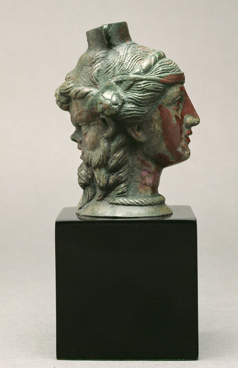 Balsamarium z brązu w formie satyra i maenady, Etruskowie, III w. p.n.e. (brąz) autorstwa Etruscan