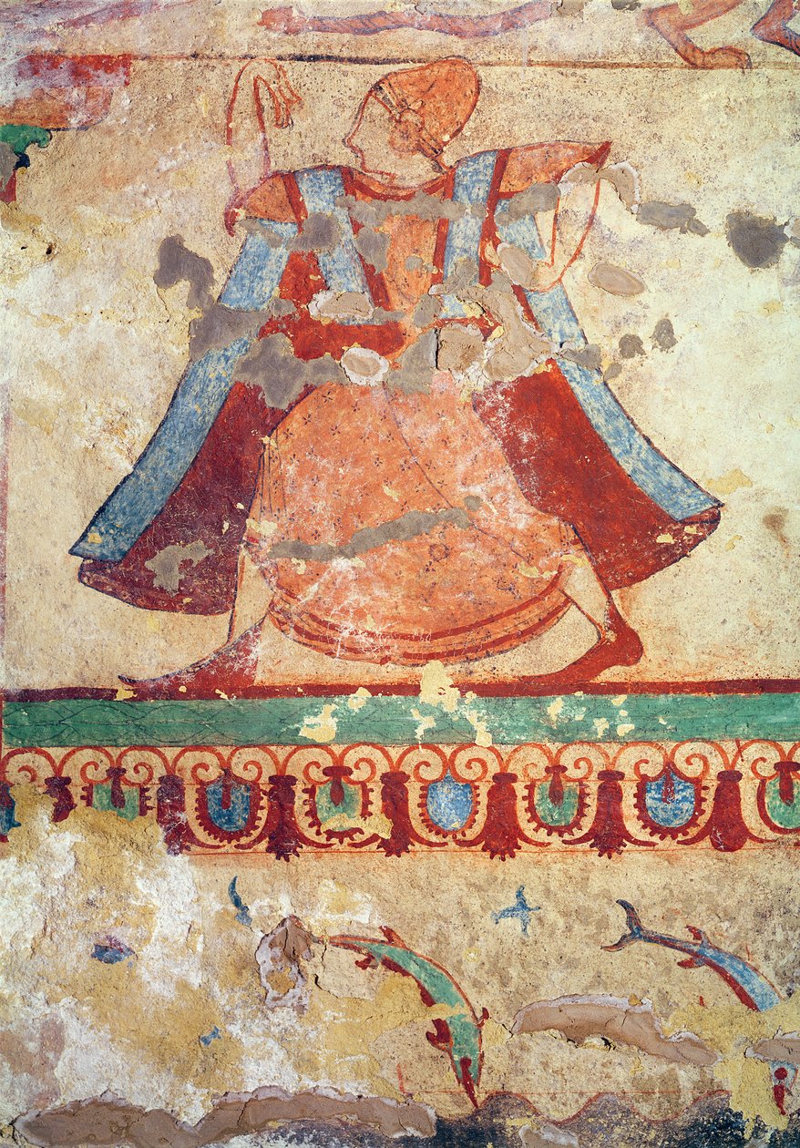 Tancerka, z Grobowca Lwów, ok. 520 pne (malarstwo ścienne) autorstwa Etruscan