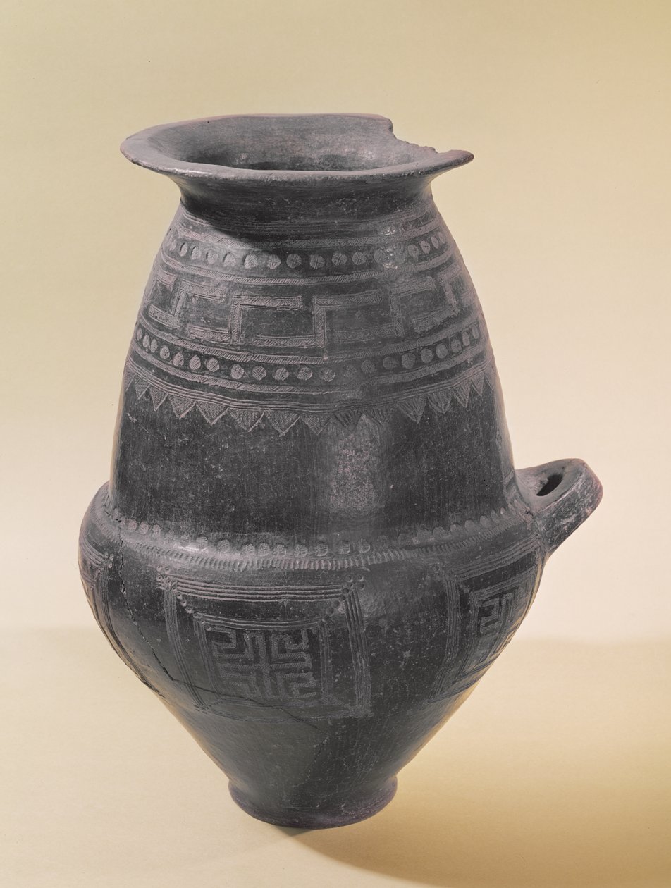 Etruska urna cysterska z dekoracją geometryczną, okres Villanova, VIII w. p.n.e. (ceramika) autorstwa Etruscan