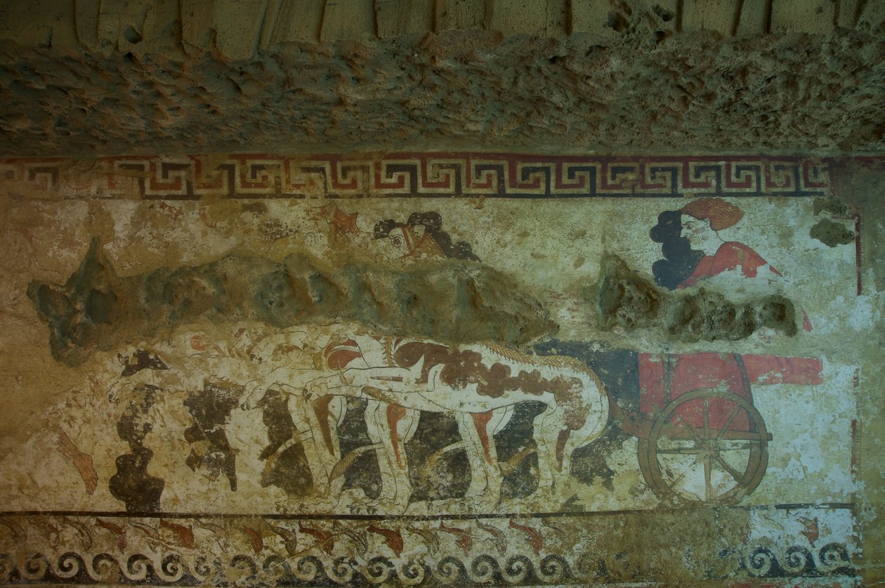Mural z Grobowca Piekielnej Kwadrygi (malarstwo ścienne) autorstwa Etruscan