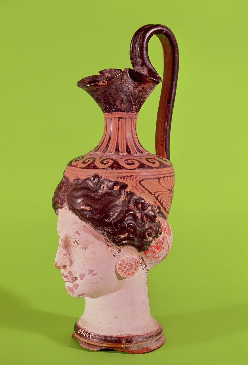 Ryton w formie kobiecej głowy, III-II w. p.n.e. (ceramiczny) autorstwa Etruscan