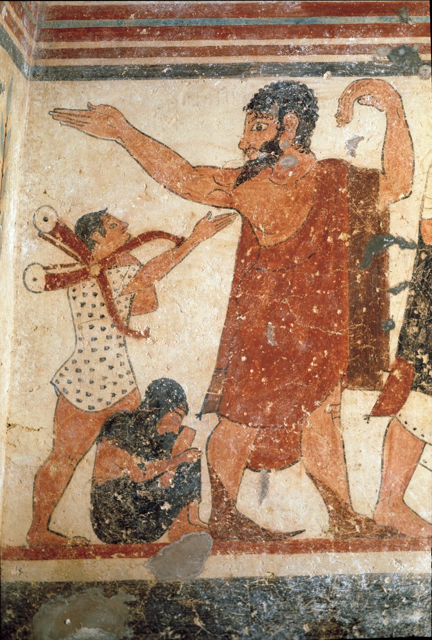 Sędzią walki może być postać. (Detal fresku, 530 pne) autorstwa Etruscan