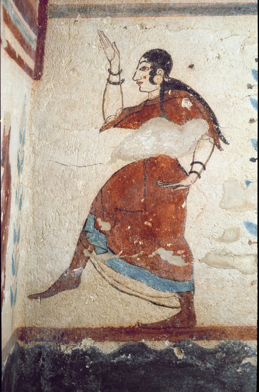 Tancerka (Fresco, detal, 530 pne) autorstwa Etruscan