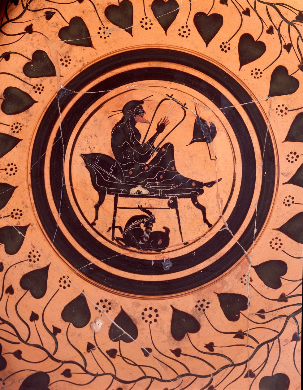 Lirnik - Czarna figura ceramicznej wazy z Falerii Veteres, VI w. p.n.e autorstwa Etruscan