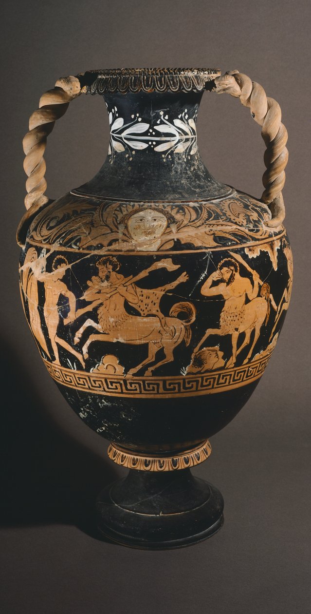 Amfora Malarza Centauromachii. Ceramika czerwonofigurowa z Porano (Umbria). Cywilizacja etruska. IV wiek p.n.e. autorstwa Etruscan