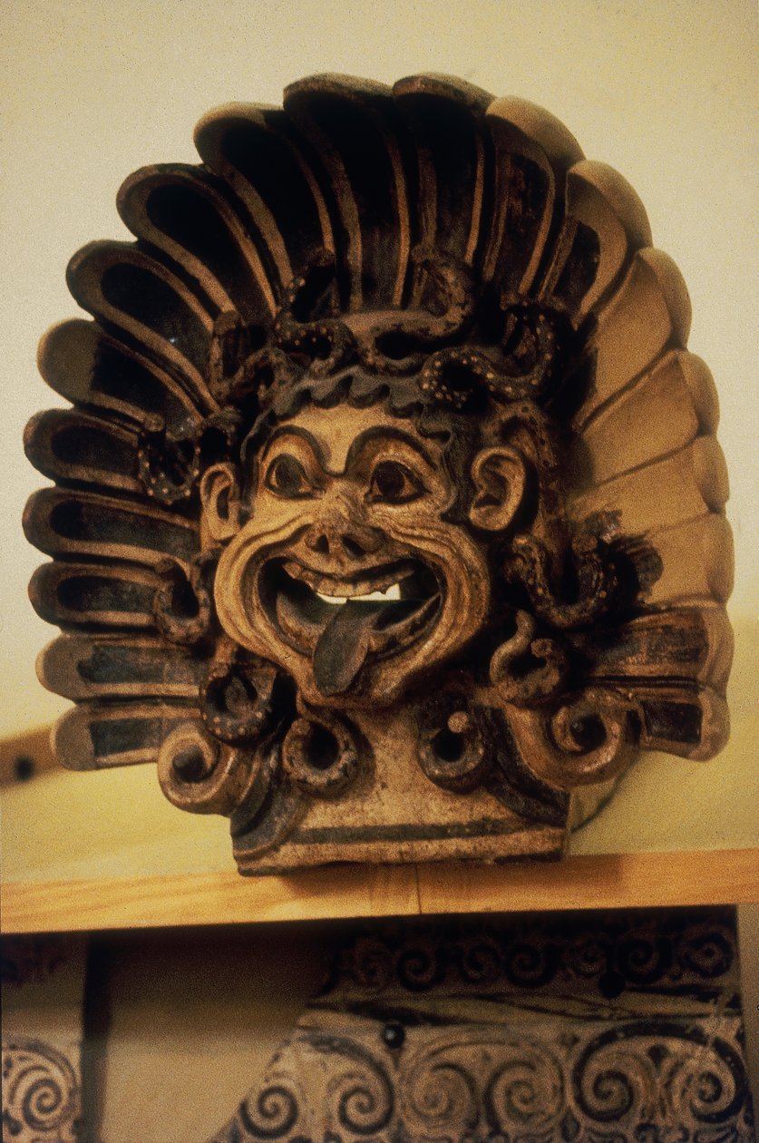 Antefix w formie głowy Gorgons (terakota) autorstwa Etruscan