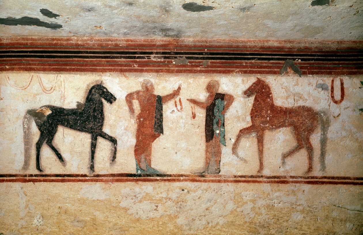 Rozmowa (Detal fresku, 530 pne) autorstwa Etruscan