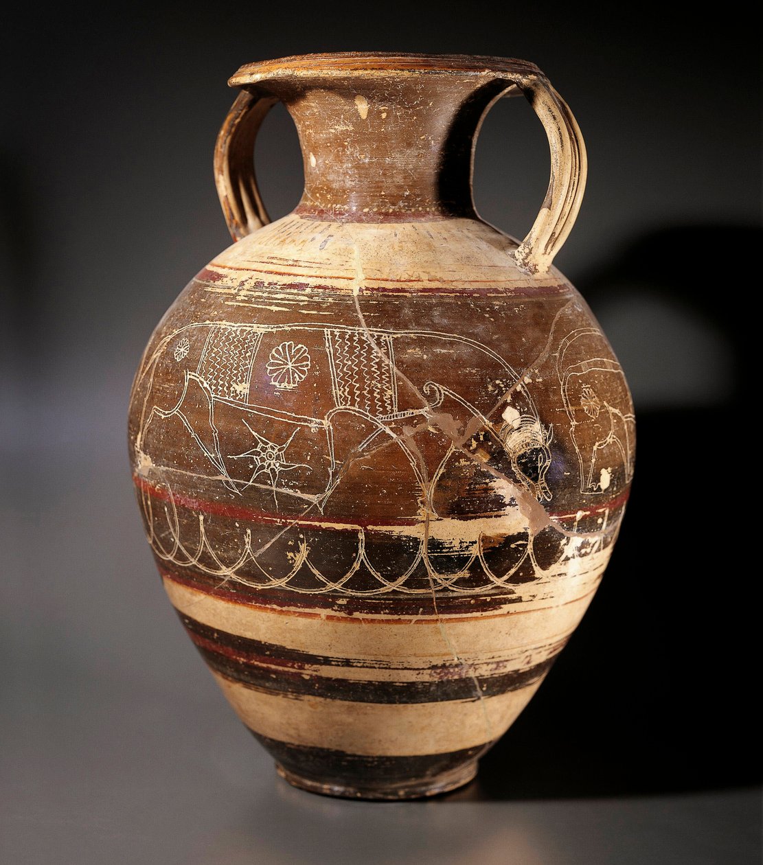 Sztuka etruska: amfora decoree autorstwa malarza Cappi autorstwa Etruscan
