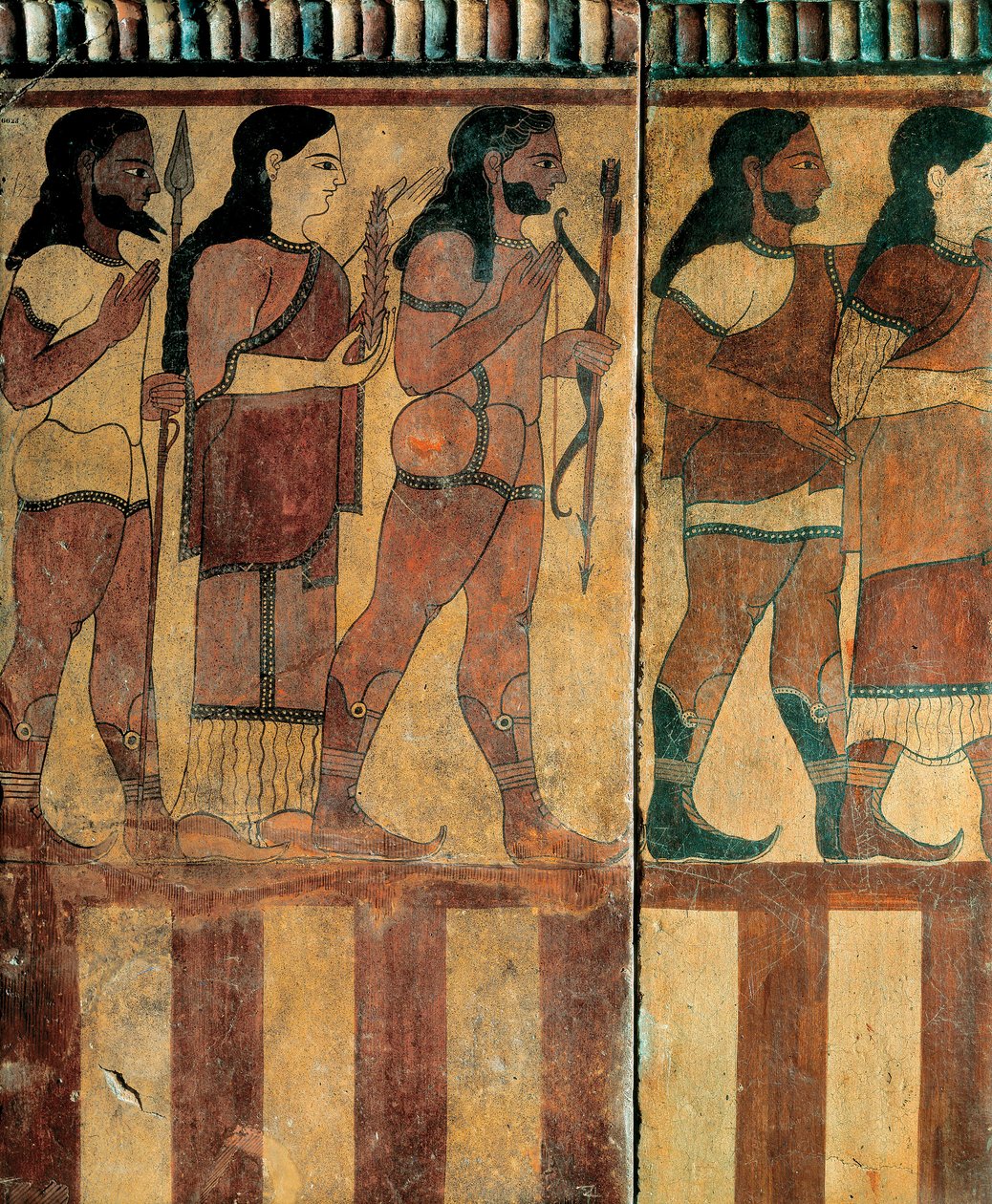 Cywilizacja etruska - „tablica Campana” przedstawiająca procesję z Nekropolii Banditaccia, Cerveteri, Rzym, 550-520 pne (terakota) autorstwa Etruscan