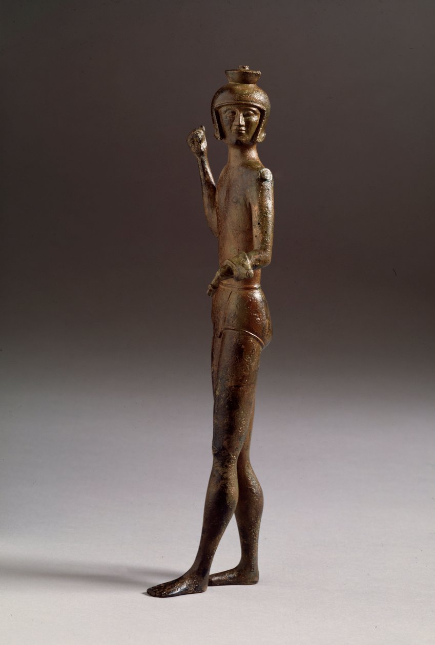 Cywilizacja etruska: statuetka wojownika z brązu autorstwa Etruscan