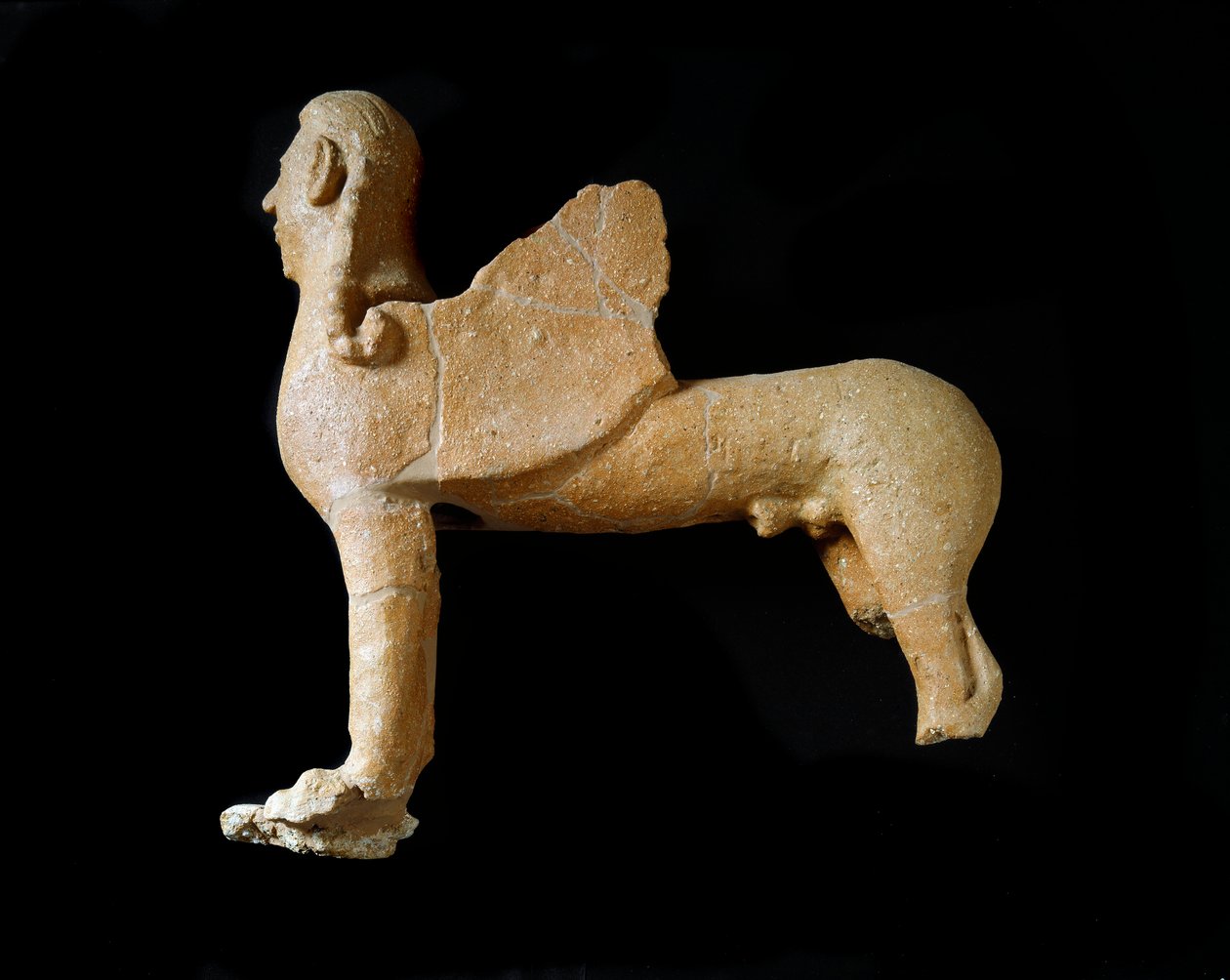 Cywilizacja etruska: sfinks z terakoty. 550-530 pne. Z 2. Pałacu Murlo. Depositi Soprintendenza Archeologica del 